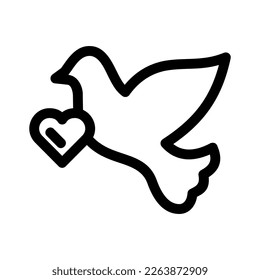 loving bird icon or logo isolated sign symbol vector illustration - high quality black style vector icons