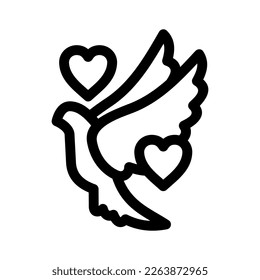 loving bird icon or logo isolated sign symbol vector illustration - high quality black style vector icons