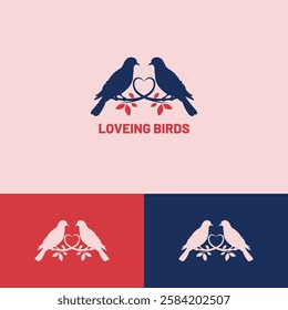 loving bird vector logo design template