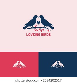 loving bird vector logo design template