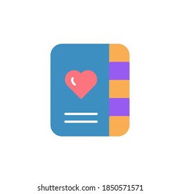 loving book icon flat style design. vector illustration.  isolated on white background