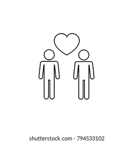 loving boys icon. Love and Valentine's Day element icon. Premium quality graphic design. Signs, outline symbols collection icon for websites, web design, mobile app on white background