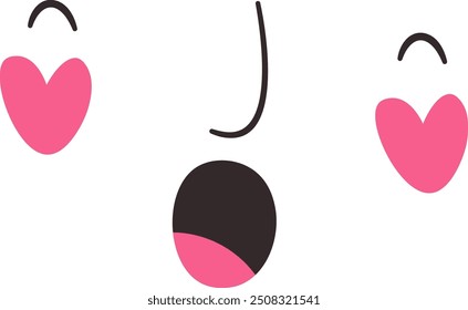 Loving Cartoon Face Vector Illustration