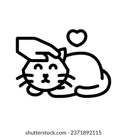 Loving cat icon set style collection in line, solid, flat, flat line style on white background