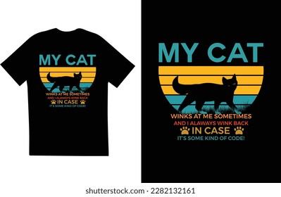 Loving cat t-shirt design vector file.