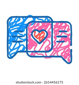 loving correspondence doodle icon sketch vector. loving correspondence sign. isolated symbol illustration