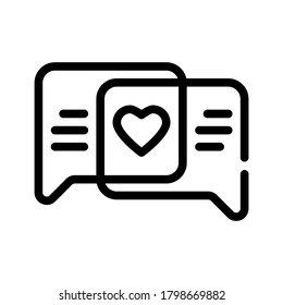 loving correspondence line icon vector. loving correspondence sign. isolated contour symbol black illustration