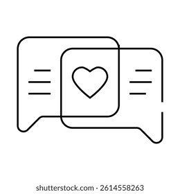 loving correspondence line icon vector. loving correspondence sign. isolated contour symbol black illustration
