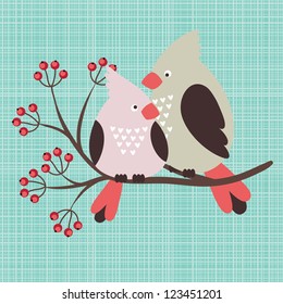 loving couple of birds
