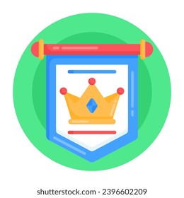 A loving couple in flat round icon