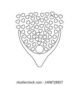 loving couple with heart icon. Element of valentine's day, wedding for mobile concept and web apps icon. Outline, thin line icon for website design and development, app development