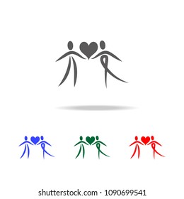 loving couple with heart icon. Elements of Valentine's Day in multi colored icons. Premium quality graphic design icon. Simple icon for websites, web design, mobile app on white background