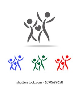 loving couple with heart icon. Elements of Valentine's Day in multi colored icons. Premium quality graphic design icon. Simple icon for websites, web design, mobile app on white background