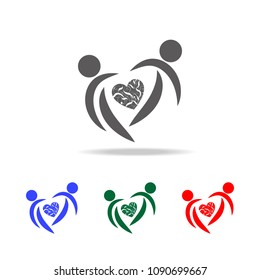 loving couple with heart icon. Elements of Valentine's Day in multi colored icons. Premium quality graphic design icon. Simple icon for websites, web design, mobile app on white background