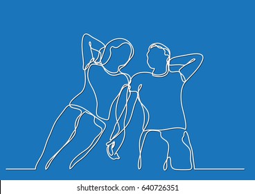 Loving Couple Holding Hands Continuous Line Stock Vector (Royalty Free