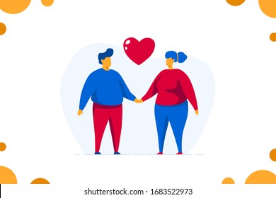 Pareja amorosa sosteniendo la ilustración vectorial