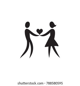a loving couple holds a heart icon. Valentine's Day elements. Premium quality graphic design icon. Simple love icon for websites, web design, mobile app, info graphics on white background