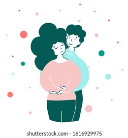 Loving couple, hug, happy together. Valentine s Day.