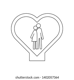 loving couple icon. Element of Love for mobile concept and web apps icon. Outline, thin line icon for website design and development, app development