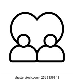 Loving couple icon thin line for web and mobile, modern minimalistic flat design.