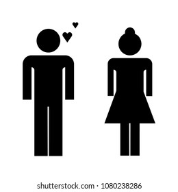 Loving couple icon, vector icon on white background