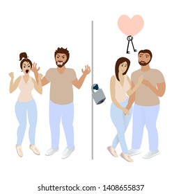 Loving couple locked their argues in sake of love