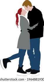 Loving couple on ice skates, romantic moment, relationship of two people, skating, sport