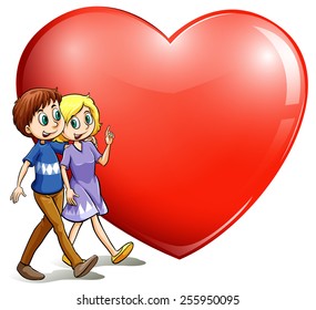 A loving couple on a white background