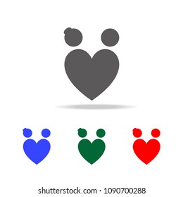 loving couple in the shape of a heart icon. Elements of Valentine's Day in multi colored icons. Premium quality graphic design icon. Simple icon for website, web design, mobile app on white background