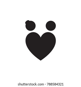 loving couple in the shape of a heart icon. Valentine's Day elements. Premium quality graphic design icon. Simple love icon for websites, web design, mobile app, info graphics on white background