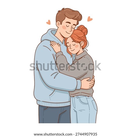 Loving couple sharing a moment of affection and peace together