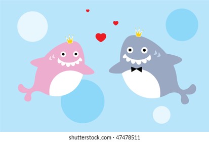 loving couple shark greeting