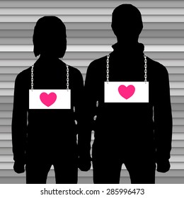 Loving Couple Silhouette.