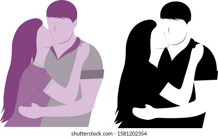 loving couple in two versions