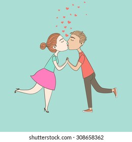 Loving  couple. Vector illustration.