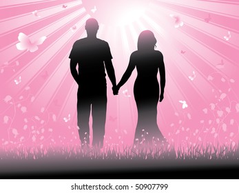 Loving couple. Vector illustration