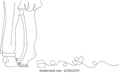 Loving couple vector, sketch drawing of stylish boy and girl in kissing pose