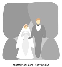 Loving couple at wedding vector