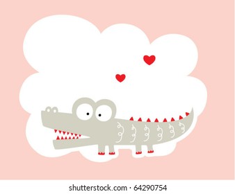 loving crocodile doodle