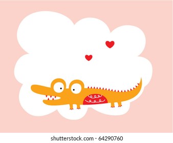 loving crocodile doodle