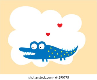 loving crocodile doodle