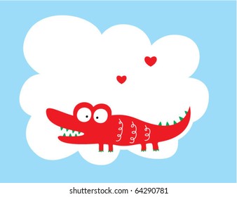 loving crocodile doodle