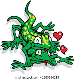 loving crocodille in reproduction process