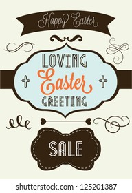 Loving Easter Greeting. Nature, grass, flowers.