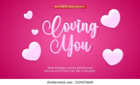 Loving Editable Text Effect Curly Style Font Fit for Valentine Day and special occasion