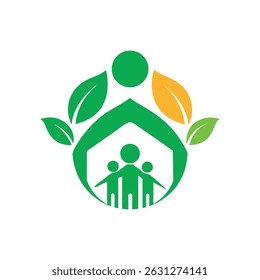 Loving Family Embrace Circle Logo Design