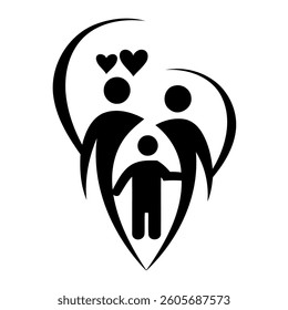 Loving Family Heart Embrace Symbol
