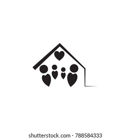 loving family in the house icon. Valentine's Day elements. Premium quality graphic design icon. Simple love icon for websites, web design, mobile app, info graphics on white background