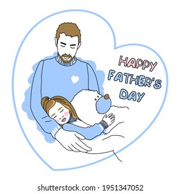 Loving father and his little daughter with a toy.