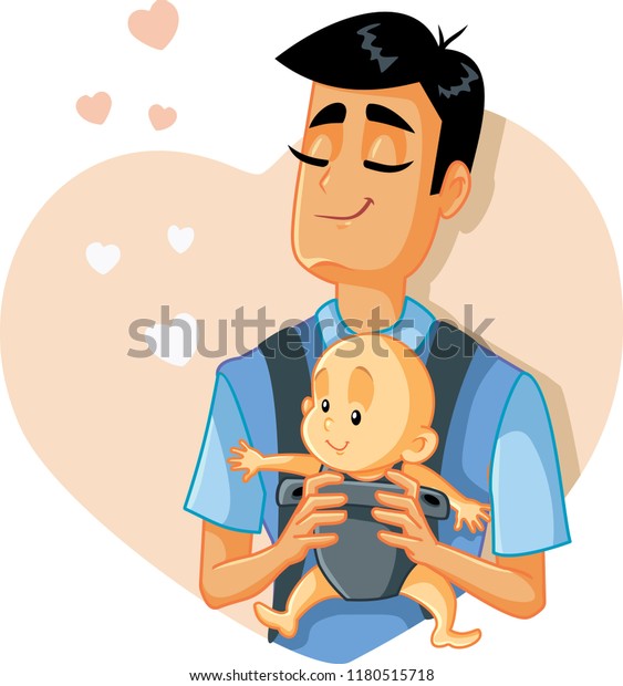 Loving Father Holding Baby Vector Illustration Stock Vector (Royalty ...